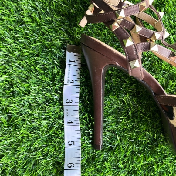 JORGE ALEX Leopard Print Gold Studded Calf Hair Heels size 38 EU/ US 7.5 women - Picture 12 of 12